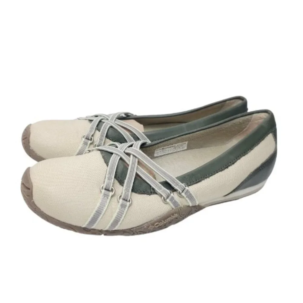 Columbia Women's‎ Ivory Green Kaci BL2241-103 Leather Ballet Flats Size 8.5